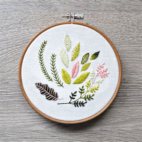 embroidery leaf patterns|embroidery on real leaves.